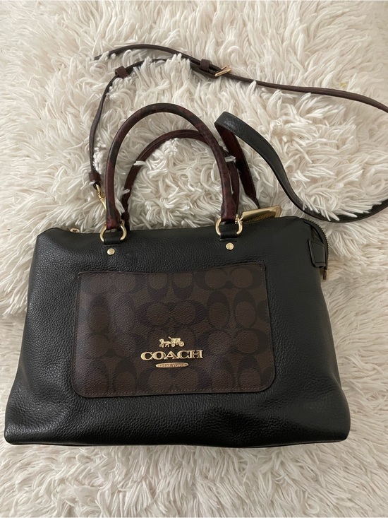Coach Handbags - Coach Mini Emma Python Accent Satchel Leather Shoulder Bag
